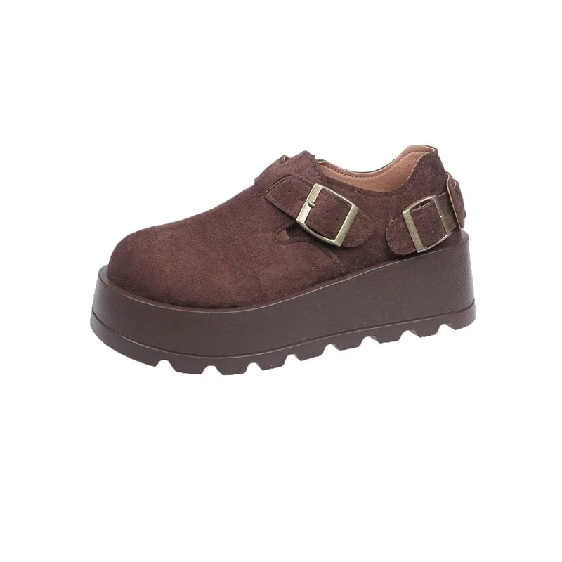 Women Hot Selling Classic Platform Shoes 2025 New Trend Brand Designer Casual Sneakers 5cm Height Increasing Flat Suede Loafers