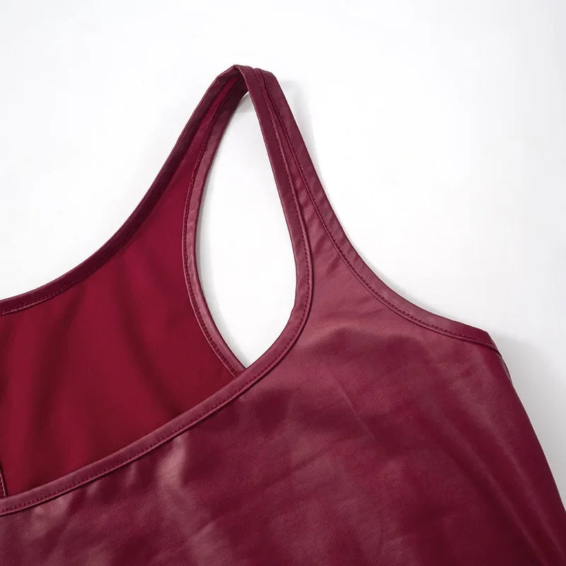 Summer New Solid Colour Slim Tank Top One-Piece Lace-Up Square Neck Sleeveless Y2k Tops Fashion Sexy Casual Women Clothing